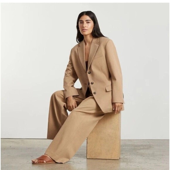 EVERLANE The 80's Oversized Blazer Size 2 Khaki NEW Preppy Modern Casual Career - Picture 9 of 9
